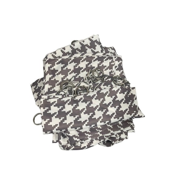 HALF Moon Curtain Panels Houndstooth Room Darkening Window Panel 52”x 84 8 Panel - Picture 1 of 5